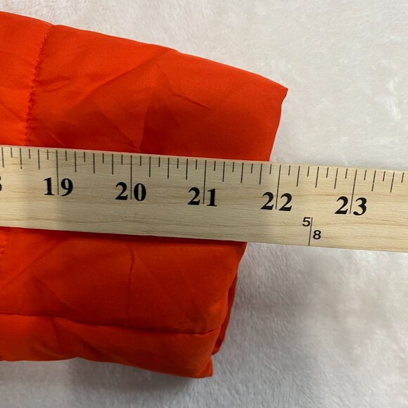 New York & Company Orange Womens XL Full Zip Pocket Puffer Jacket 100% Polyester - Picture 12 of 12
